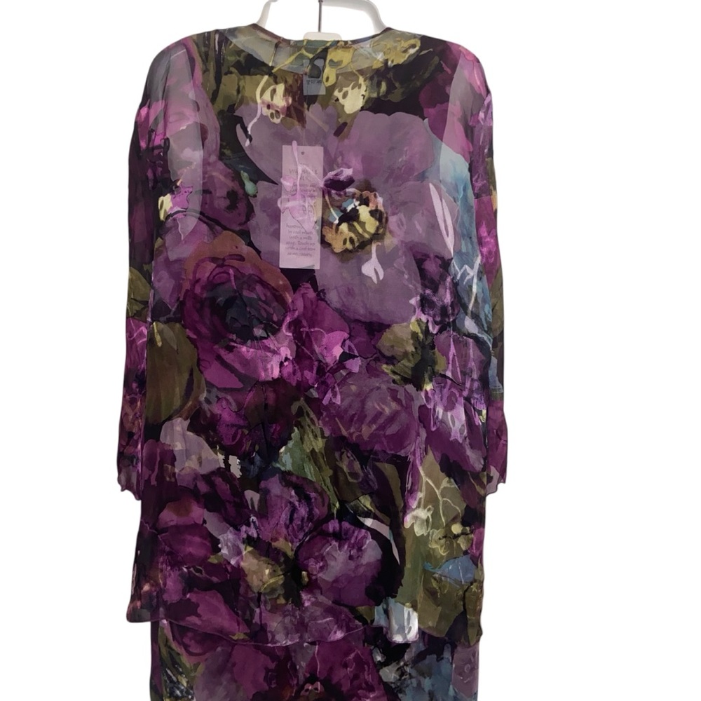 Vintage Simply Silk Dress /Jacket Womens Large Burnout  Whimsigoth Forest Fairy - Picture 7 of 15